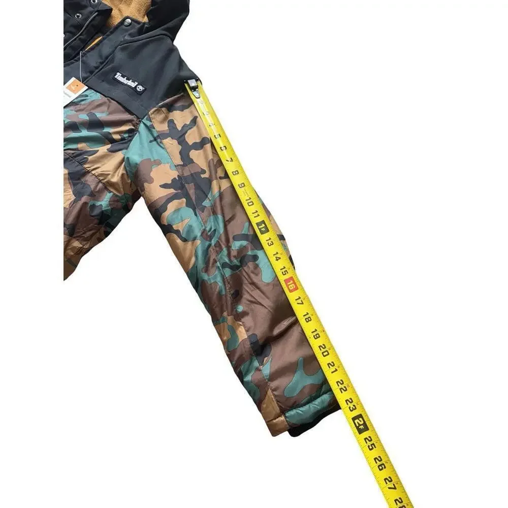 Timberland Boys Kids Puffer Coat Full Zip Hooded Jacket Sz XL 18-20 Camouflage